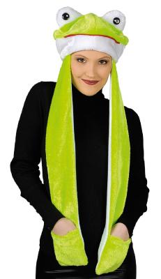 K10230209-A Froschmütze mit Handwärmer Froschkappe