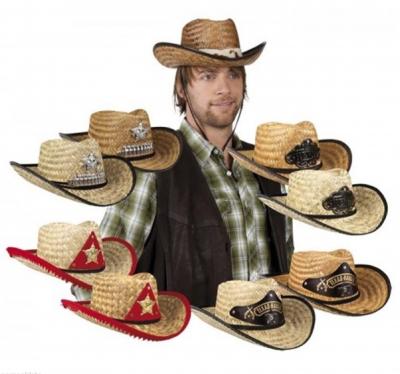 B95467 Motiv Sheriff Cowboyhut Strohhut Cowgirlhut