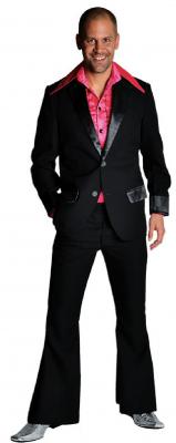 M207201 schwarz Herren Disco Anzug-Kostüm - 0