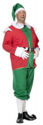 W5715 rot-grün Herren Zwergen Mann Wichtelkostüm - 1