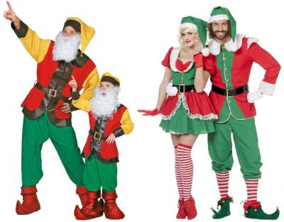 W5715 rot-grün Herren Zwergen Mann Wichtelkostüm - 2