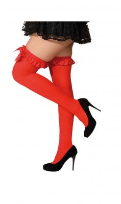 O41020 rot Damen Overknees Kellnerin Stubenmädchen Kostüm