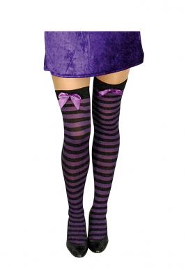 K84250522-2 lila-schwarz Damen Overknees Hexen Kostüm