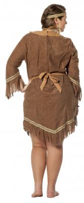 L3200831-40 braun langarm Damen Indianerin Indianerkleid Gr.40 - 5