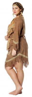 L3200831-42 braun langarm Damen Indianerin Indianerkleid Gr.42 - 4