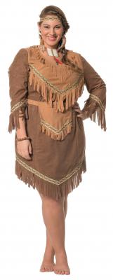 L3200831-44 braun langarm Damen Indianerin Indianerkleid Gr.44 - 3
