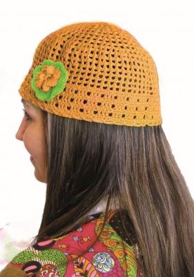 W56301-07 orange Damen Strickmütze Hippiemütze KW-Kopfweite 53 cm