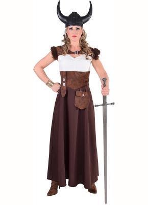 M216172-M braun Damen Wikinger Kleid Barbarin Gr.M - 1