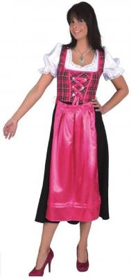 O9607-38-A pink-kariert Damen Trachten Kleid Dirndl Gr.38 - 1