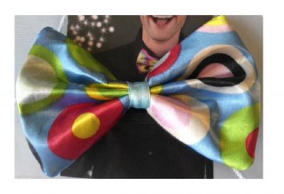 B529152 blau/bunt Damen Herren Clownfliege Schleife