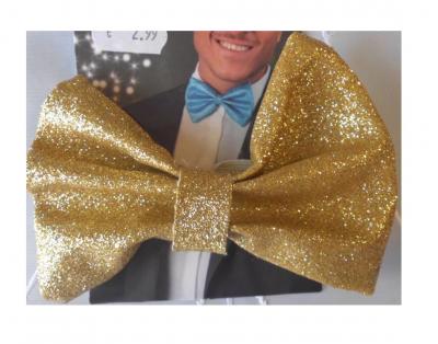 B529022-1 gold Damen Herren Glitzerfliege Disco