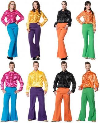 L320026A-34 orange Damen Schlaghose Discohose Hippiehose Gr.34 - 4