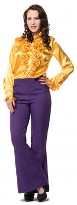 L320026K-46 lila Damen Schlaghose Discohose Hippiehose Gr.46 - 1