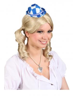 O23397 weiß-blau Damen Mini-Bayernhut