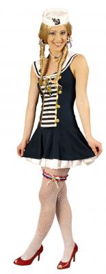 K31250214-36-38 blau-weiß Damen Leichtmatrosin Marinekleid Gr.36-38 - 1