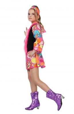 W3562-176 bunt Kinder Hippie Mädchen Disco Girl Gr.176 - 1