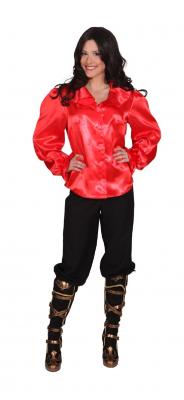 O9539-36-38 rot Damen Rüschen Bluse Spanierin Gr.36-38