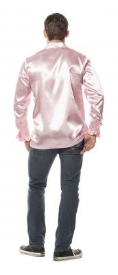 L330033N-S rosa Herren Rüschenhemd Discohemd Gr.S - 1