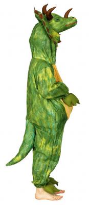 O5236-140-152 grün Kinder Triceratops Kostüm Dinosaurier Overall Gr.140-152 - 1