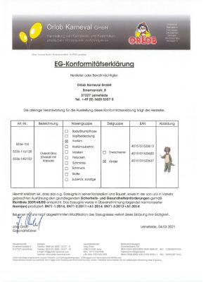 O5236-140-152 grün Kinder Triceratops Kostüm Dinosaurier Overall Gr.140-152 - 2