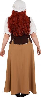 O1062-38 braun-beige Damen Mittelalter Magd Kostüm Kleid Gr.38 - 2