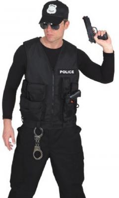 O7470 schwarz Herren Polizeiweste Police Weste