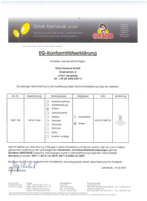 O5087-104 beige Kinder Mädchen Junge Schaf Schafcape Lamm Kostüm Gr.104 - 1