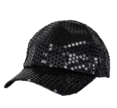 Ma230814 schwarz Pailletten Basecap Schirmmütze - 1