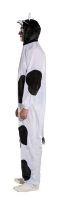 O701 schwarz-weiß Herren Kuh Overall Plüschkostüm - 1