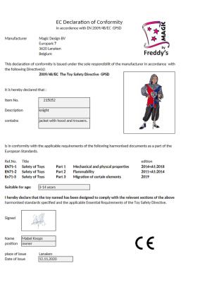 M215052-128 Kinder Ritterkostüm Rittergewand Kreuzritter Gr.128 - 1