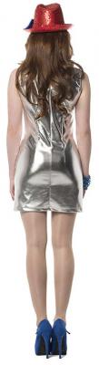 L3200321-34 Damen Stretch Kleid silber Discokleid Gr.34 - 1