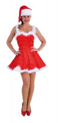 M211501-A rot-weiß Damen Nikolauskleid Weihnachtskostüm