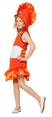 L3102290-104 orange-weiß Kinder Clownfisch Kostüm Gr.104 - 1