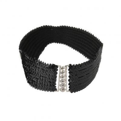 Fu608908-2 schwarz Gürtel Paillettengürtel