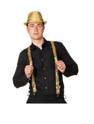 O22601-25 gold Pailletten Hosenträger Paillettenhosenträger