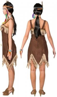 O9219-36 braun Damen Indianerkleid Apachenkleid Gr.36 - 1