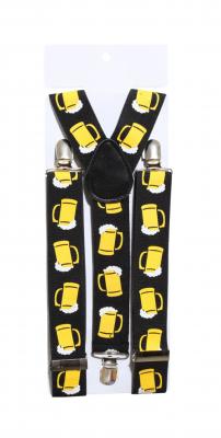 O22600-54 schwarz-gelb Damen Herren Bierkrug Hosenträger Bayern - 1