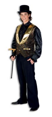L3300182-A schwarz-gold Herren Pailletten Show Weste