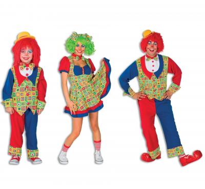 L3201320 bunt Damen Clown Kleid Zirkus Kostüm - 1