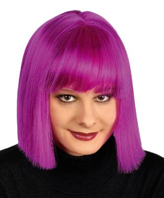 K11273233 magenta Damen Perücke Coco für Hippiekostüm