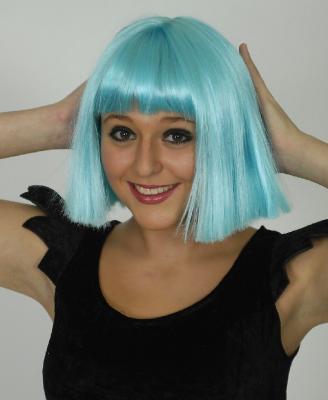 K11273250 helltürkis Damen Perücke Coco für Meerjungfrau Kostüm