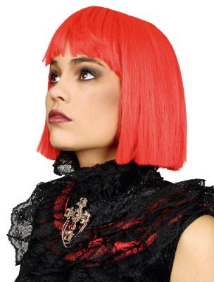 K11273202 rot Damen Perücke Coco für Teufelkostüm