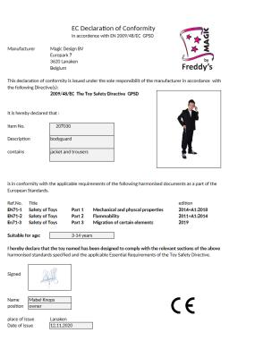 M207030-140 Kinder Junge Bodyguardkostüm Bodyguardanzug Gr.140 - 2