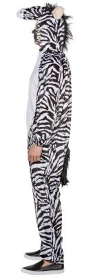 O7256-48-52 weiß-schwarz Damen Herren Zebra Kostüm Overall Gr.48-52 - 2