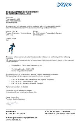 B82190-4-6 Jahre blau-schwarz Kinder Junge Mädchen Ninja Anzug Samurai Köstüm Gr.4-6 Jahre - 2