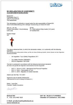 B82193 Ninja schwarz-rot-gelb Schwertkämpfer Kinder Gr.4 bis 6 Jahre - 3