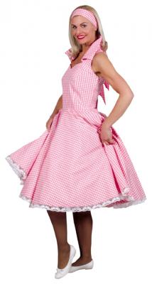 M210114-3-XS rose-kariert Damen Karokleid Polkakostüm Gr.XS