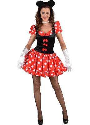 M212115-S rot-schwarz Damen Minnymauskleid Mickymauskostüm Gr.S - 1