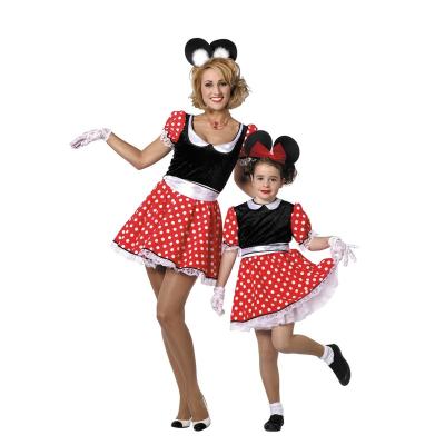 W3675-116 rot-schwarz-weiß Kinder Minniemauskleid Mauskostüm Gr.116 - 3