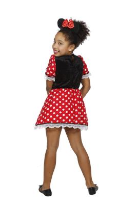 W3675-128 rot-schwarz-weiß Kinder Minniemauskleid Mauskostüm Gr.128 - 2